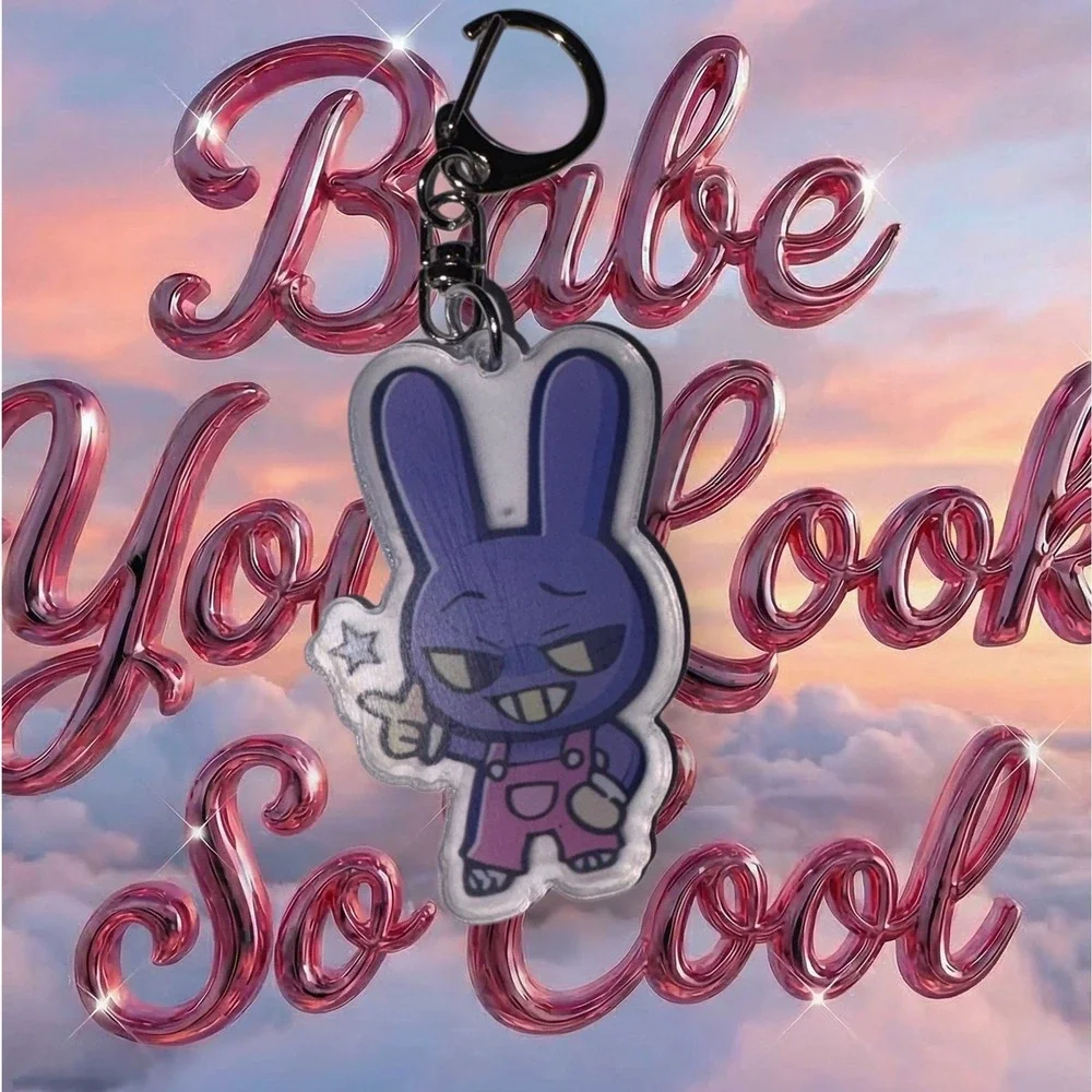 Mini Jax The Amazing Digital Circus Acrylic Keychain Purple Bunny Bag Charm 2 in